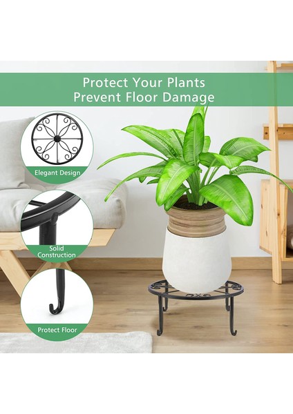 Dış Mekan ve Iç Mekan Bitkileri Için 5'li Paket Metal Bitki Standı, Birden Fazla Bitki Için Ağır Hizmet Saksı Standları, Paslanmaz (Yurt Dışından) fırsatları