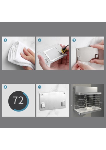 304 Paslanmaz Çelik Stand Duvara Monte Mutfak Depolama Rafı Bıçak Tutucu Çatal Bıçak Takımı Kutusu Organizatör Konteyner Aksesuarları (Yurt Dışından) fırsatları