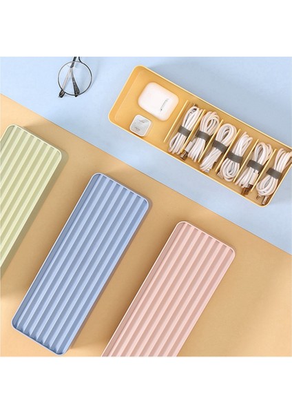 Çift Katmanlı Veri Kablosu Saklama Kutusu Toz Geçirmez Güç Kablosu Depolama Yönetimi Masaüstü Şarj Kablosu Toplayıcı (Yeşil) (Yurt Dışından) modelleri