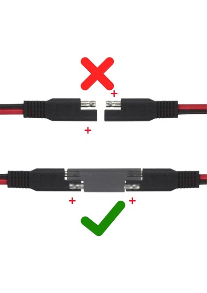 Sae Konnektörü Sae'den Sae'ye Polarite Ters Hızlı Bağlantı Kablosu Fiş Adaptörü Güneş Paneli Akü Şarj Cihazı Için-5'li Paket (Yurt Dışından) fırsatları