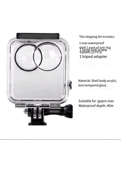 Gopro Max Su Geçirmez Dalış Muhafazaları Kabuk Koruyucu Kapak Kutusu Go Pro 360 Panoramik Kamera Dalış Kılıfı (Yurt Dışından) indirimleri