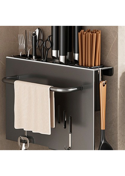 Duvara Monte Alet Tutucu, Mutfak Alet Rafı, Çok Amaçlı Askılı Depolama Düzenleyici Rafı ve Doğrama Tahtası Tutucu Gri (Yurt Dışından) indirimleri