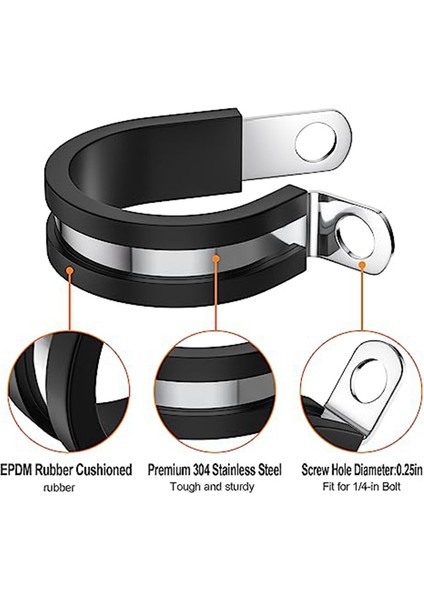 Kablo Kelepçesi Çeşitleri Kiti, (52 Adet) 6 Boyutta 304 Paslanmaz Çelik Kablo Kelepçesi 1/4ın 5/16IN 3/8ın 1/2ın 5/8ın 3/4ın (Yurt Dışından) fırsatları