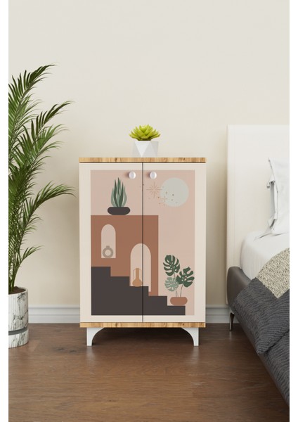 Natural Vase 2 Raflı Çok Amaçlı Dolap Mutfak Salon Ofis Dolabı modelleri