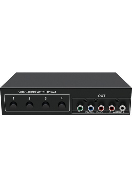 4x1 Komponent Video Sinyal Anahtarı Ypbpr Ycbcr Ses DSW41 Bölücü Panel Düğme Manuel Anahtar Cvbs 720P Metal Kabuk (Yurt Dışından)
