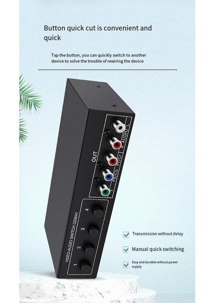 4x1 Komponent Video Sinyal Anahtarı Ypbpr Ycbcr Ses DSW41 Bölücü Panel Düğme Manuel Anahtar Cvbs 720P Metal Kabuk (Yurt Dışından) fırsatları