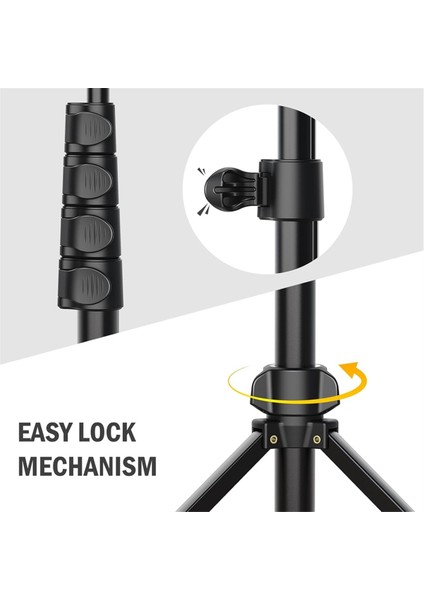 Cep Telefonu Kamerası Için 64 Inç Tripod, Uzaktan Kumandalı ve Telefon Tutuculu Telefon Tripod, Video Kaydı Için Taşınabilir Tripod (Yurt Dışından) fırsatları
