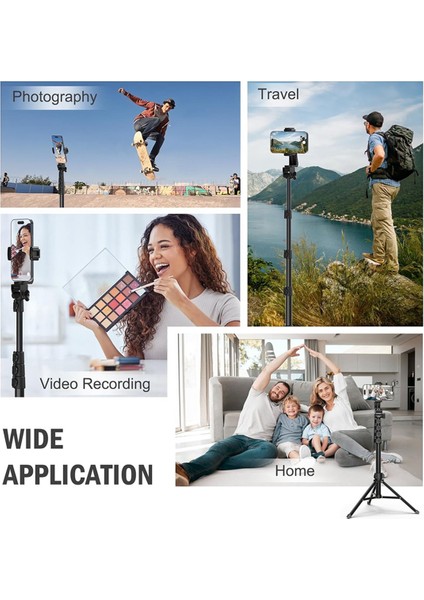 Cep Telefonu Kamerası Için 64 Inç Tripod, Uzaktan Kumandalı ve Telefon Tutuculu Telefon Tripod, Video Kaydı Için Taşınabilir Tripod (Yurt Dışından) indirimleri