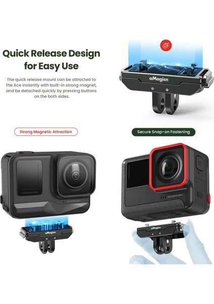 Amagısn INSTA360 Acepro Ace Metal Manyetik Hızlı Çıkarma Aksiyon Kamera Aksesuarları Adaptörü (Yurt Dışından) fırsatları