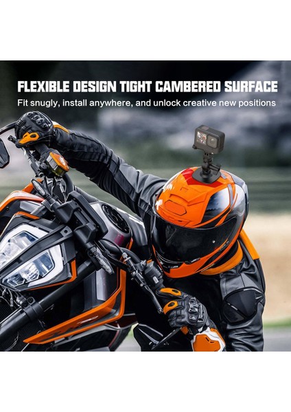 Gopro 12 11 INSTA360 X4 X3 Motosiklet Ön Cam Kask Kavisli Düz Montajlar Için Action Kamera Esnek Sabit Taban (Yurt Dışından) fırsatları