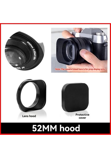 52MM Kalibre Slr Mikro-Tek Lens Parasoley Kare Alüminyum Alaşımlı Lens Parasoley Sony, Canon, Nikon, Fujifilm Kameralar Için Siyah (Yurt Dışından) fiyatları