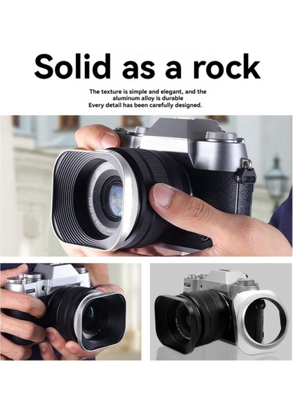 52MM Kalibre Slr Mikro-Tek Lens Parasoley Kare Alüminyum Alaşımlı Lens Parasoley Sony, Canon, Nikon, Fujifilm Kameralar Için Siyah (Yurt Dışından) modelleri