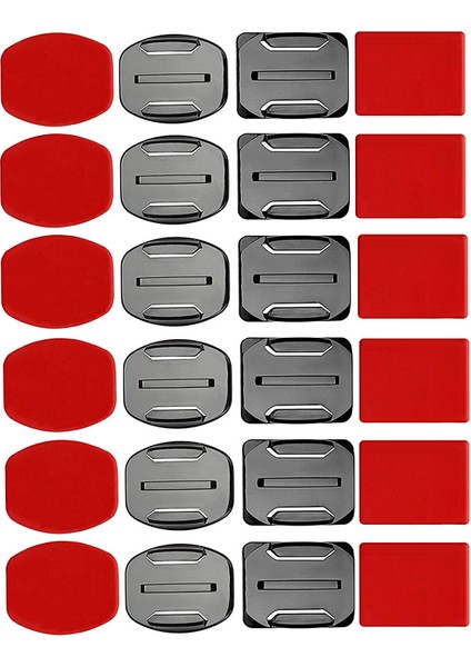 Kask Aksesuarları Seti 12X Yüzey Montajı + 12X Yapışkanlı Çıkartmalar Gopro Hero 7/6/5/4/3+/3 Hero Session SJ4000 SJ5000 Aksiyon Kameraları Için Çıkartma Pedleri (Yurt Dışından)