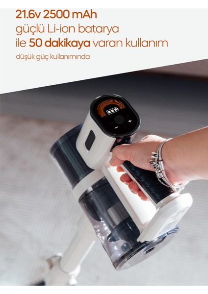 Bldc Motorlu Dikey Kablosuz Şarjlı LED Aydınlatmalı SÜPÜRGE 250 Watt SVC-8620 fırsatları