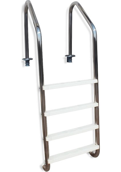 Paslanmaz 4 Basamaklı Havuz Merdiveni Standart Seri Aısı 304 Krom