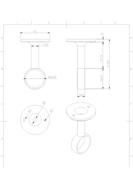 2 Adet Eko Açık Boru Babası, Askı Borusu Bağlantı Flanşı Ø 25MM (8-74129-2) fiyatları