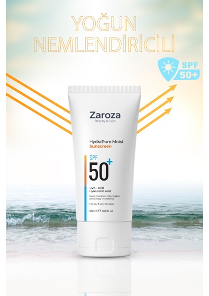 Nemlendirici Etkili Kuru Ciltlere Özel Uva Uvb SPF50 + Güneş Kremi 50 ml (Hyaluronic Acid) indirimleri