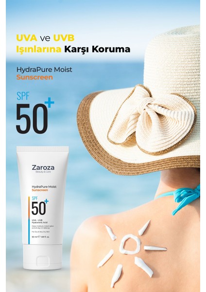 Nemlendirici Etkili Kuru Ciltlere Özel Uva Uvb SPF50 + Güneş Kremi 50 ml (Hyaluronic Acid)