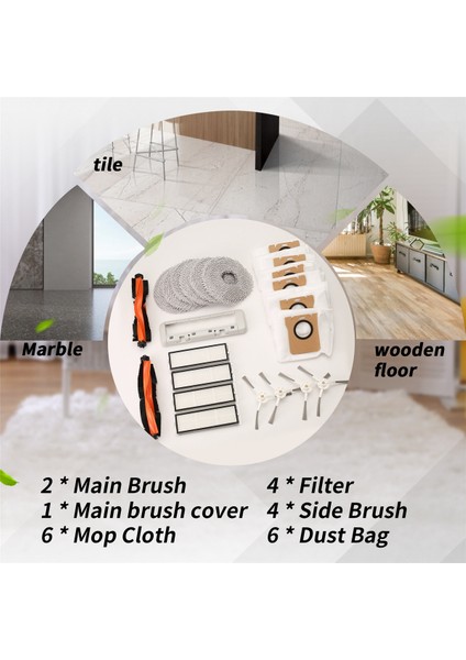 Robot Süpürge X20+ / X20 Plus Için Aksesuar Seti Ana Yan Fırça Hepa Filtre Paspas Bezi Toz Torbası Yedek Parçaları (Yurt Dışından) fırsatları