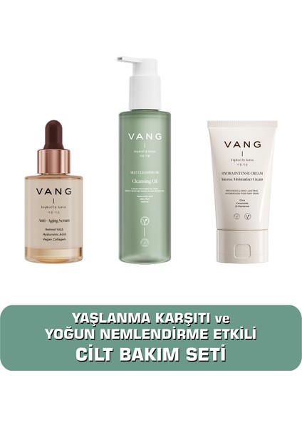 Bakım Seti Yaşlanma Karşıtı Retinol + Nemlendirici Krem + Yağ Bazlı Makyaj Temizleme Jeli