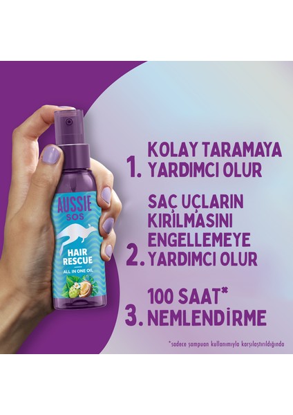 Sos Hair Rescue All In One 100 Saat Nemli Saçlar Için Saç Yağı 100 ml modelleri