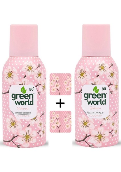 2'li Aerosol Sprey Kolonya (Sakura+Sakura) 80 Derece 150 ml