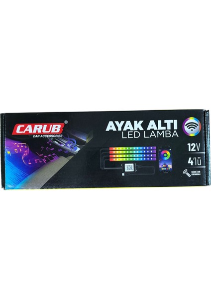 Uzaktan Kumandalı Ayak Altı LED Lamba 12V Bluetoothlu