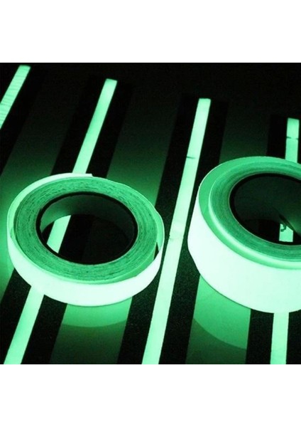 Karanlıkta Işık Veren Yansıyan 4 Metre Fosforlu Yeşil Şerit Bant indirimleri