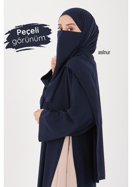 Leyla Abaya Şal Peçe 3'lü Set Lacivert fırsatları