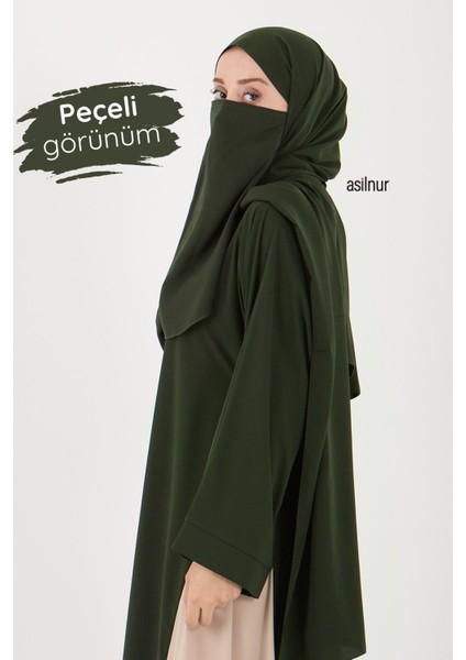 Leyla Abaya Şal Peçe 3'lü Set Haki fırsatları