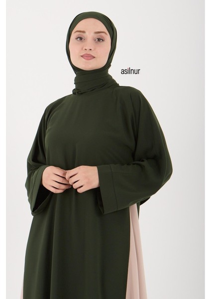 Leyla Abaya Şal Peçe 3'lü Set Haki indirimleri