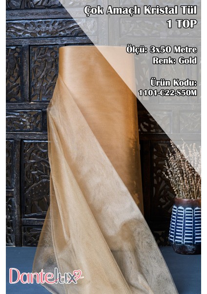 Çok Amaçlı Kristal Tül (Bohça Tülü) 3X50 Metre (1 Top) fırsatları