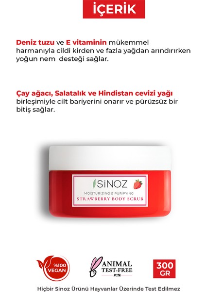 Çilekli Vücut Peelingi 300 gr Besleyici Arındırıcı Nemlendirici Kadın Cilt Bakımı modelleri