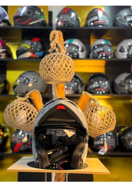 WOSEN-202 Grey Çeneden Açılır Kask