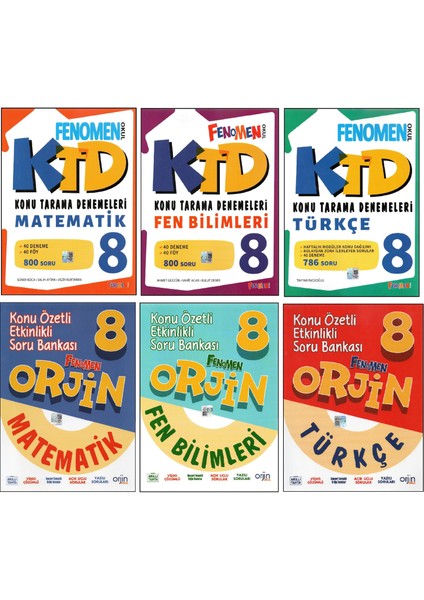 Fenomen Yayıncılık Fenomen Ktd+Orjin 8. Sınıf Matematik+Tükçe+Fen B. (6 Kitap)