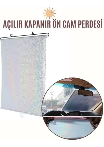 Aynalı Yansıtıcılı Açılır Kapanır Ön Cam Perdesi