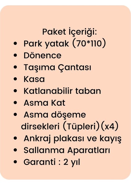 Atlas Plus Anne Yanı Sallanır Cibinlikli Dönenceli Oyun Parkı Park Yatak Bebek Beşik 70 x 110 cm