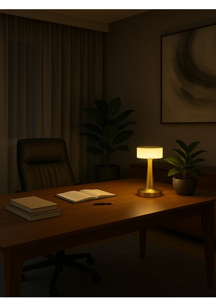 Gold Dokunmatik Şarjlı Masa Lambası USB Giriş 3 Işık Modu Ayarlanabilir Işık Şiddeti Gece Lambası fırsatları