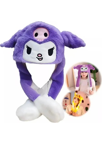 Sanrio Kuromi Cinnamoroll My Melody Şapka Kulakları Hareket Eden Şapka Işıklı Modlu Peluş Bere Şapka fiyatları