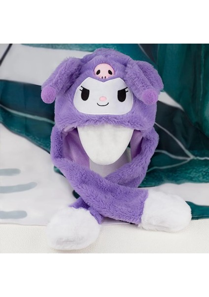 Sanrio Kuromi Cinnamoroll My Melody Şapka Kulakları Hareket Eden Şapka Işıklı Modlu Peluş Bere Şapka modelleri