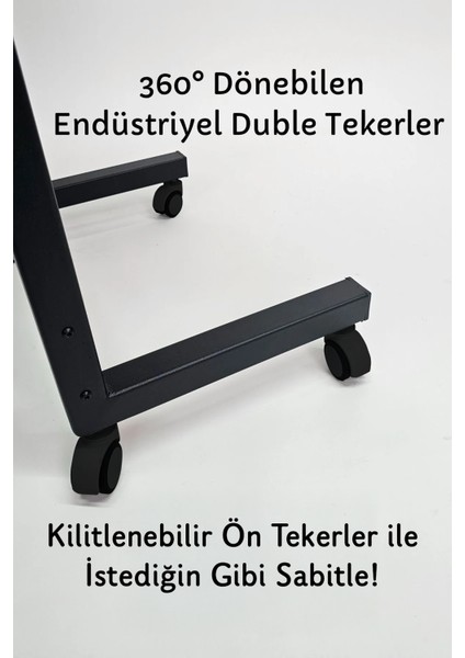 Yükseklik Ayarlı Laptop Masası - Çalışma Masası - (40X60 cm Mdf Tablalı / Tekerlekli) indirimleri