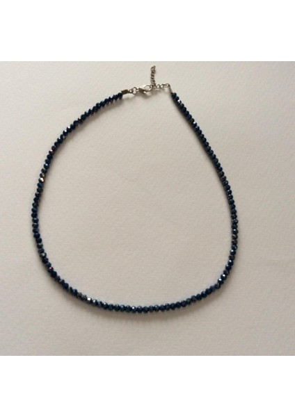 Kristal Boncuklu Kolye Lacivert fiyatları