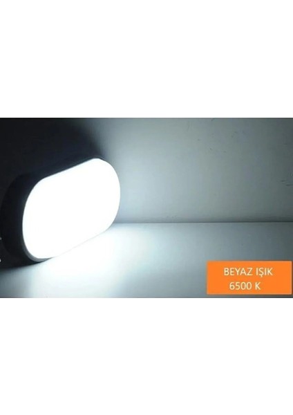 Ekim Aydınlatma Balkon ,teras,banyo,wc Oval Ledli Duvar Armatürü 15-20 Watt Beyaz Işık Siyah Kasa fırsatları