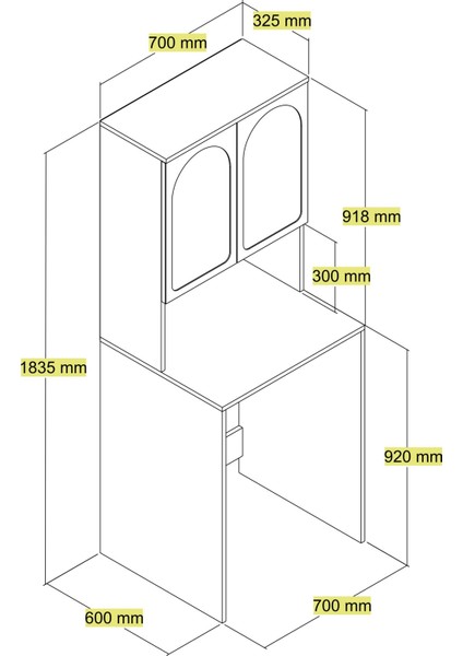 Variant Lyon Çamaşır Makinesi Dolabı V102 - Krem
