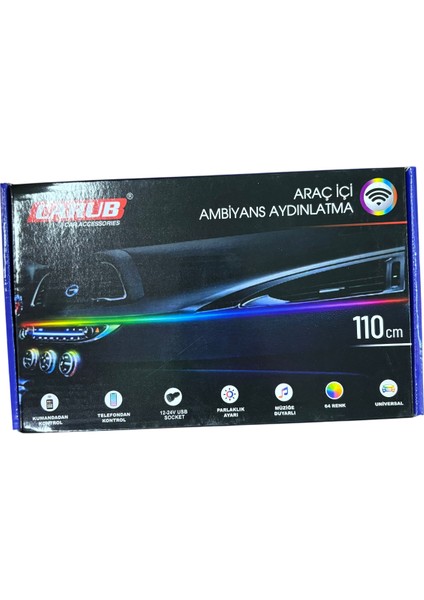 Araç Içi Ambiyans Aydınlatma 110 cm 12 Volt