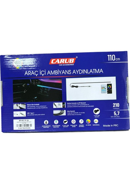 Araç Içi Ambiyans Aydınlatma 110 cm 12 Volt fiyatları