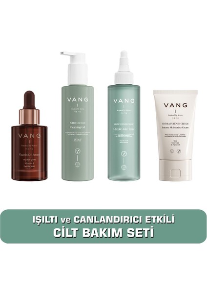 Leke Karşıtı C Vitamini - Işıltı ve Canlandırıcı Etkili 4'lü Cilt Bakım Seti