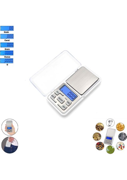 Küçük Dijital Hassas Cep Ölçeği Mücevher Vb. Terazisi LCD Elektronik Kuyumcu Tartısı Sayma Modlu (Max: 300 Gr)