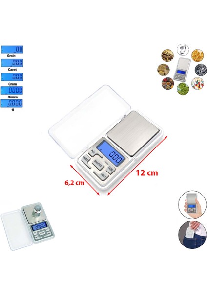 Küçük Dijital Hassas Cep Ölçeği Mücevher Vb. Terazisi LCD Elektronik Kuyumcu Tartısı Sayma Modlu (Max: 300 Gr) modelleri