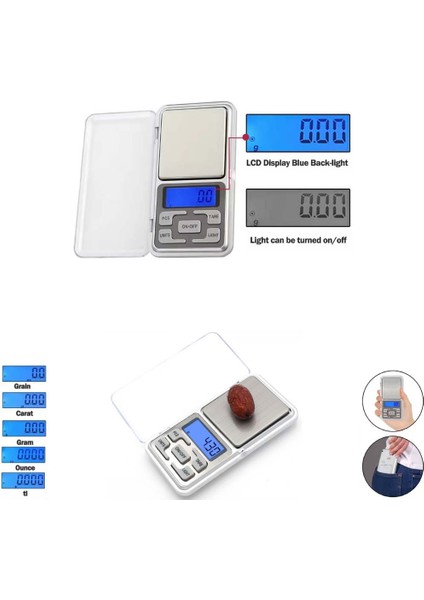 Küçük Dijital Hassas Cep Ölçeği Mücevher Vb. Terazisi LCD Elektronik Kuyumcu Tartısı Sayma Modlu (Max: 300 Gr) indirimleri